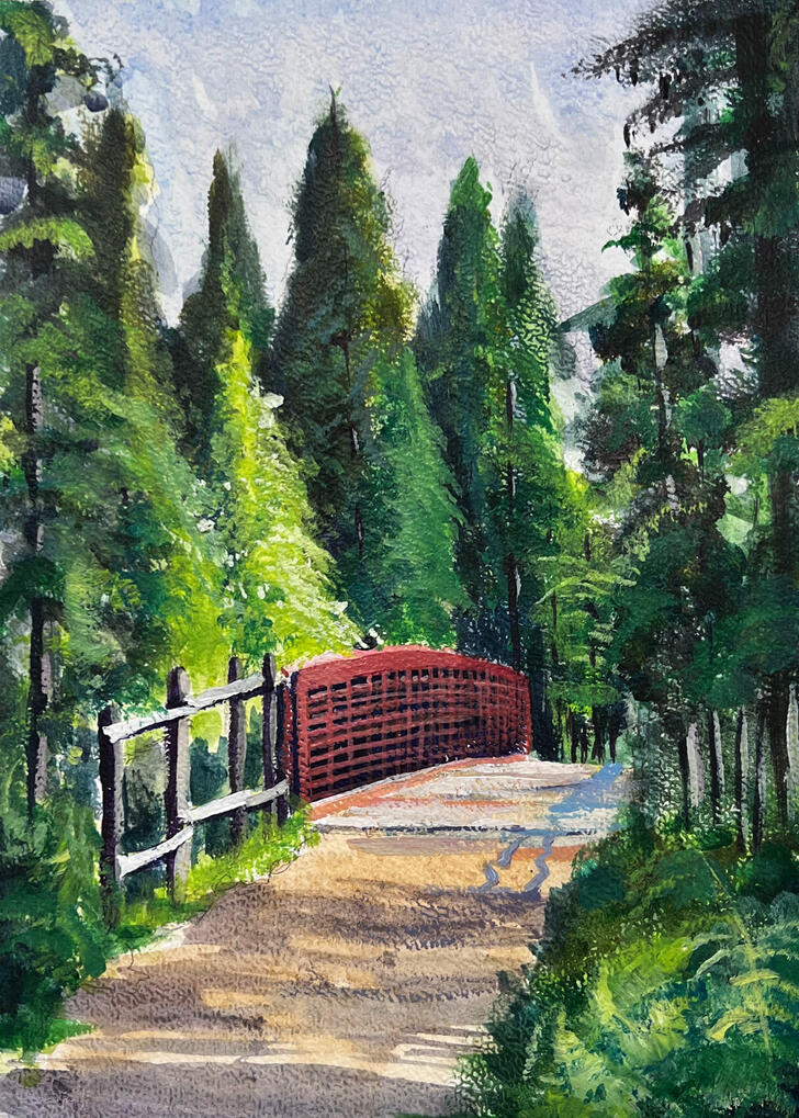 Impressions of Griffith Woods 02 2023 9x12in Watercolor and Acrylic on paper $500