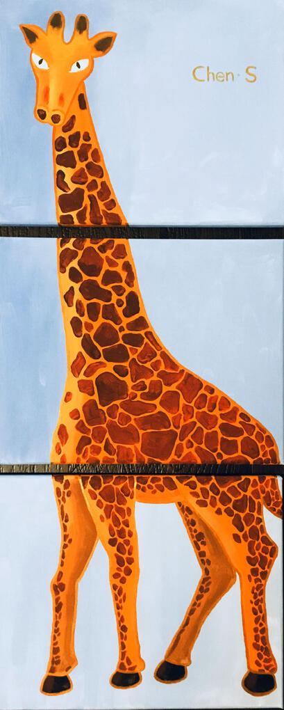 Giraffe 2018 11x14inx3 Acrylic on canvas $900