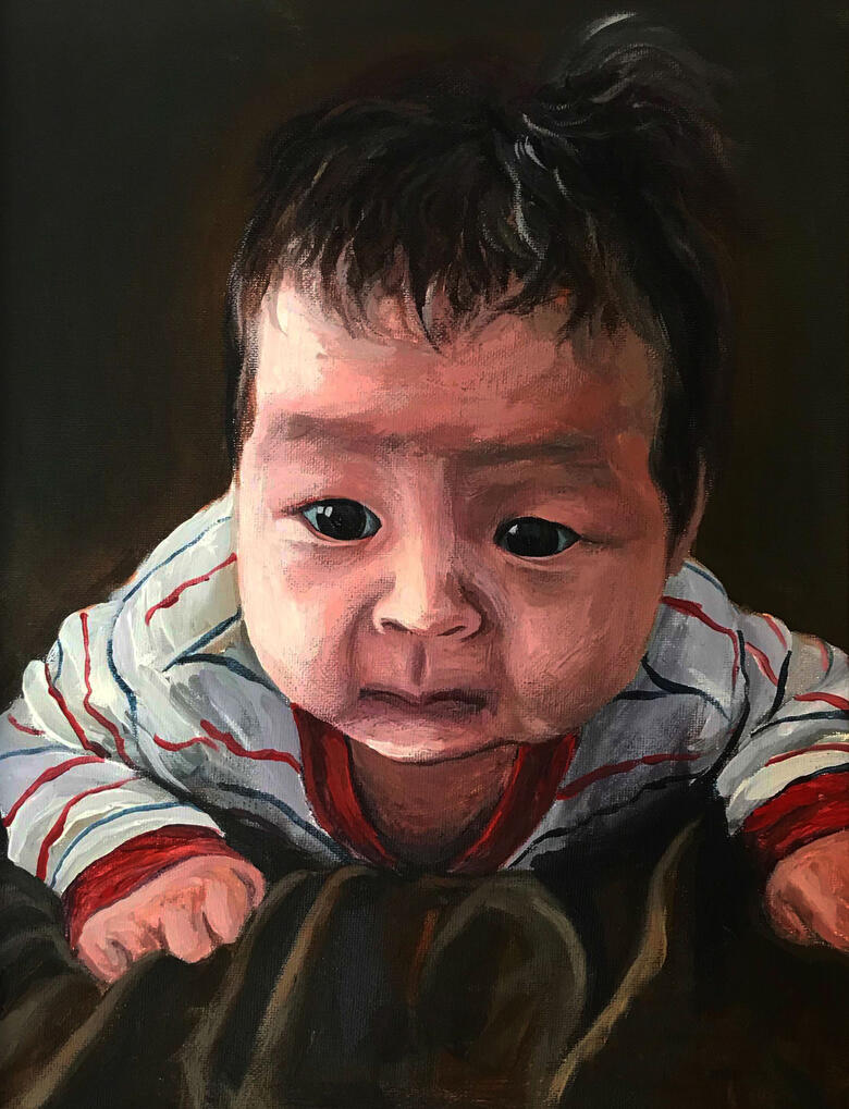 First Look Up 2018 11x14in Acrylic on canvas Sold