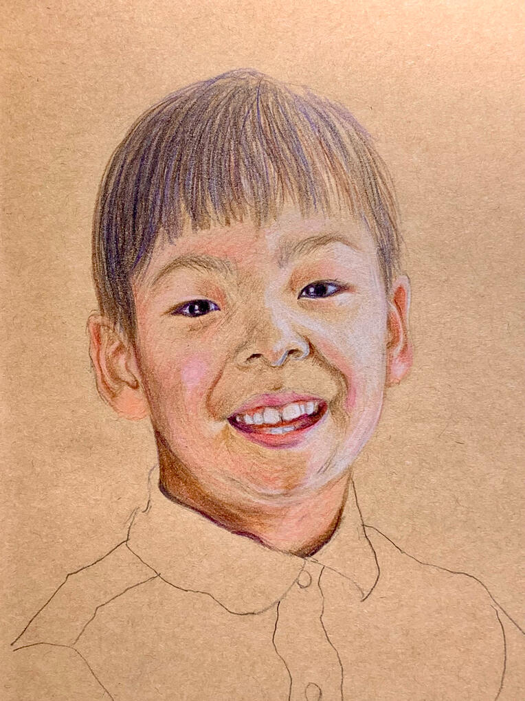 The Guileless Youth 2020 5x7in Colored Pencils on Kraft Paper Not for sale