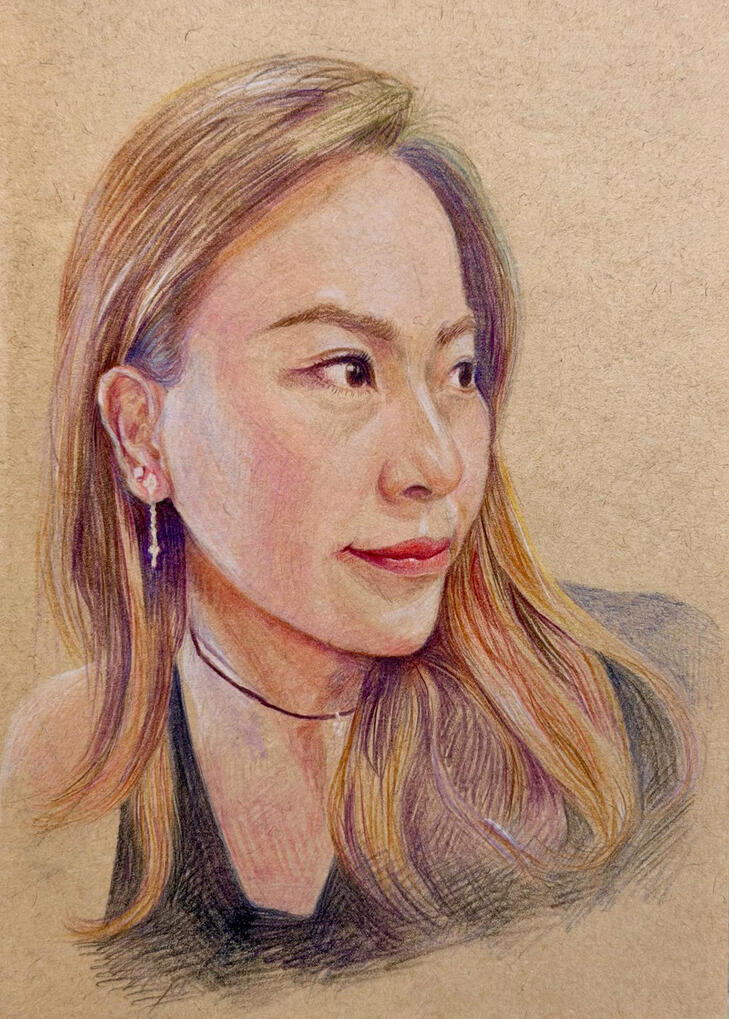 The Radiant Lady of the Gala 2020 5x7in Colored Pencils on Kraft Paper Sold